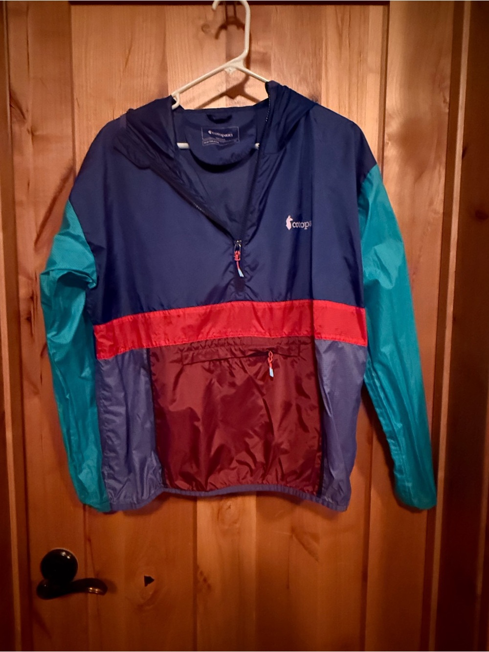 Cotopaxi Women’s Colorblock Windbreaker Jacket - Purple/Teal/Red